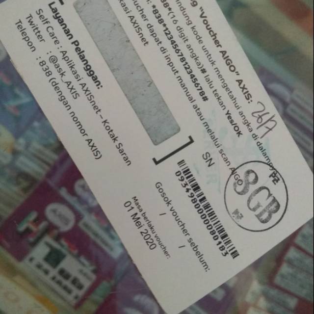 vocher axis 8gb 2/3/4 g