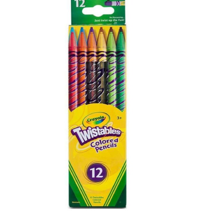 

New Arrival Crayola Twistables colored pencil 12 colors pensil warna putar