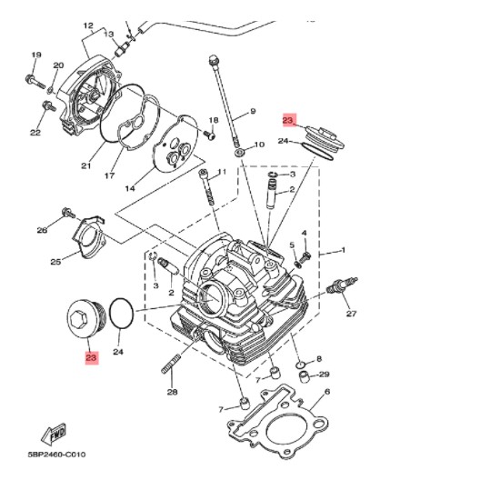 cover cylinder head tutup klep scorpio ori ygp 5BP-E1186-00