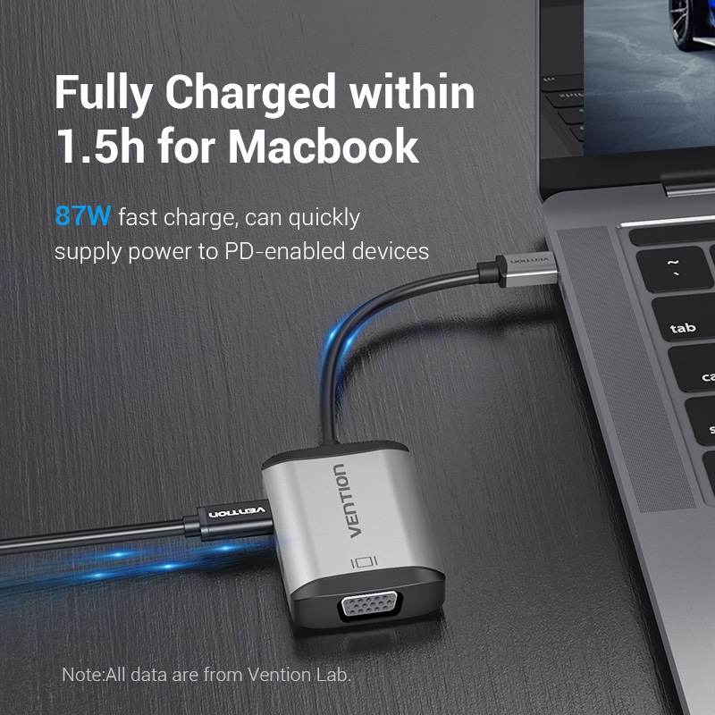 Vention Usb C Ke Hdmi Vga Adapter Usb C Hub Dengan 4k Hdmi 1080p Vga Usb 3.0 Pd Charging Port