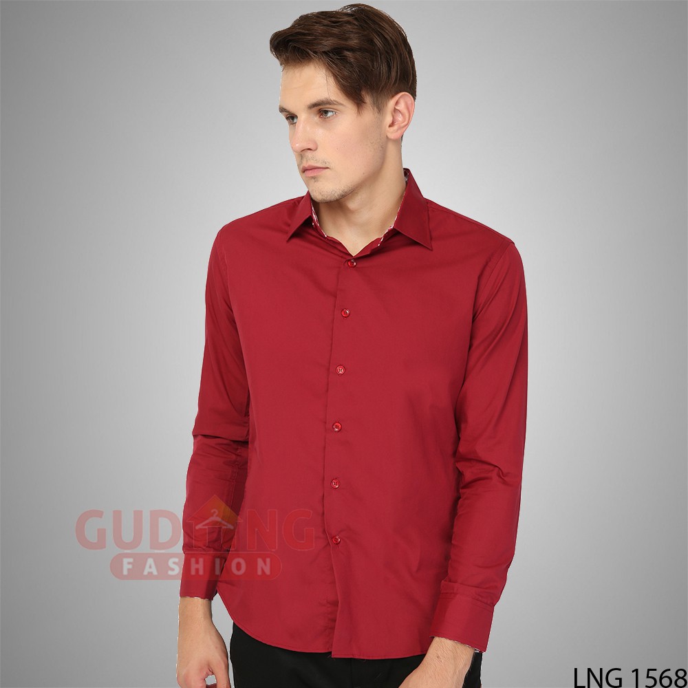 Kemeja Polos Lengan Panjang Pria - LNG 1568
