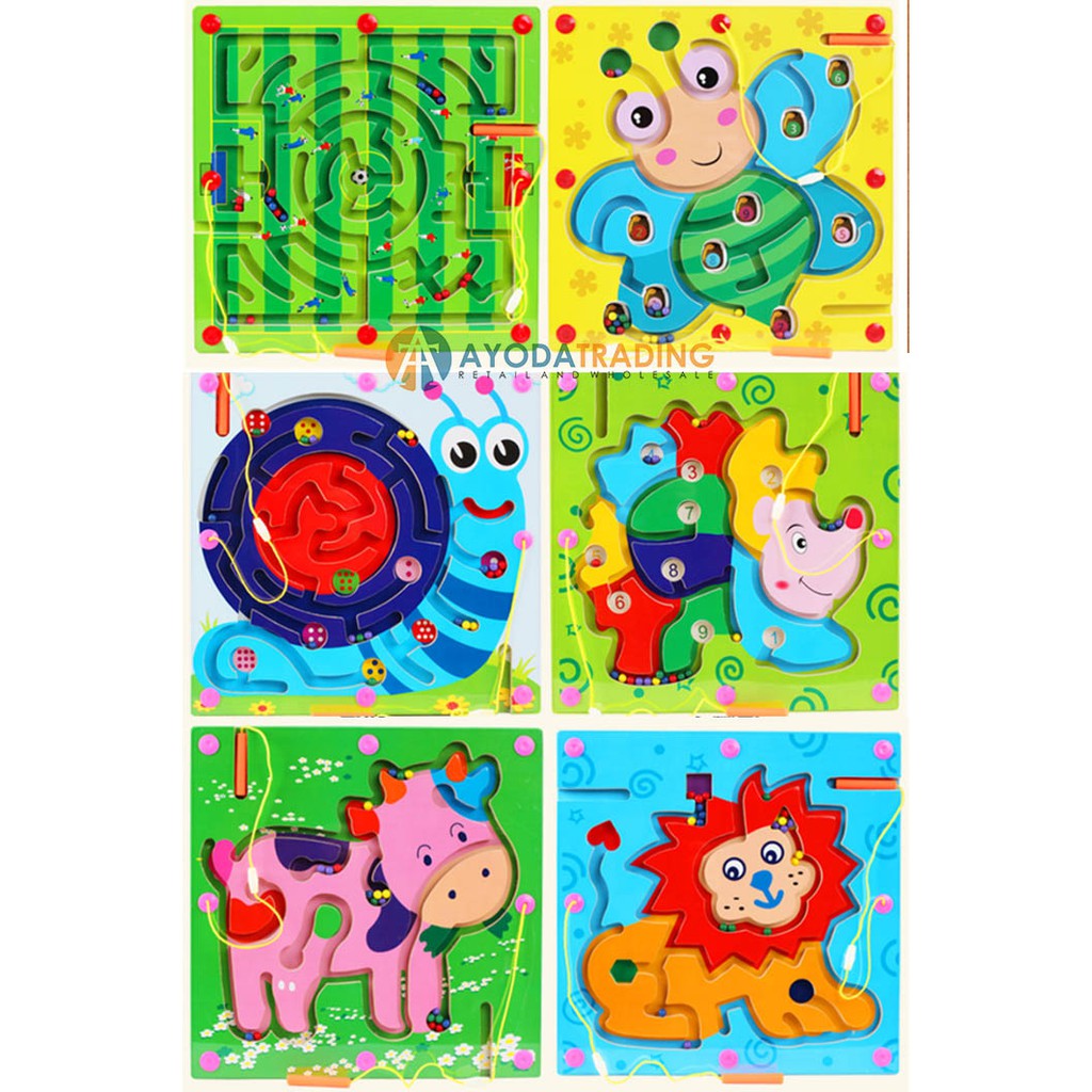 Magnet Pen Tracing Game Early Learning Mainan Edukasi Board Game