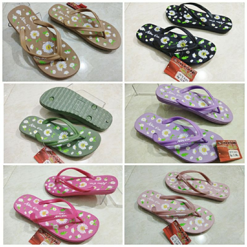 Sandal Jepit Wanita New Era motif Bunga