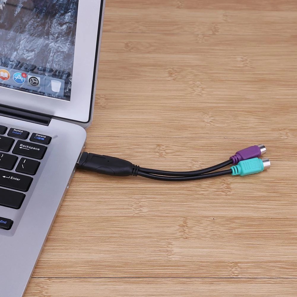 Converter USB TO 2 PS/2 PS2 Cable Adapter Z-TEK ZE-U16 Mouse Keyboard