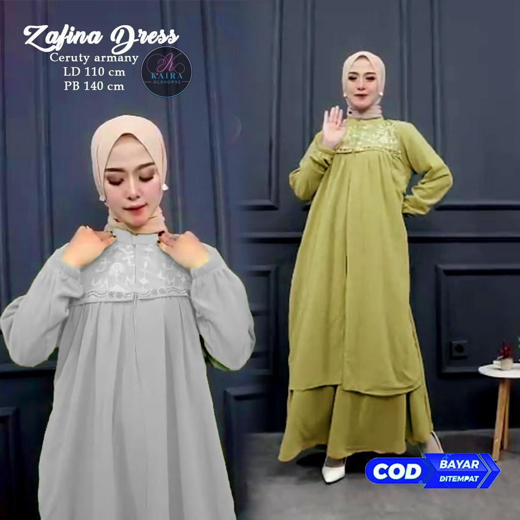 zafina dress gamis Ceruty armany premium Brukat cod LD 110