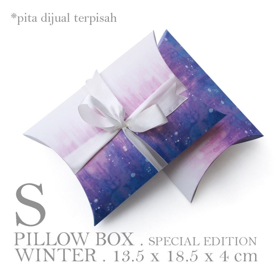 

10 pcs Pillow Box Winter Size S 18,5x13,5x4 Kotak Kado Kardus Souvenir Dus Kemasan Hampers Gift Package