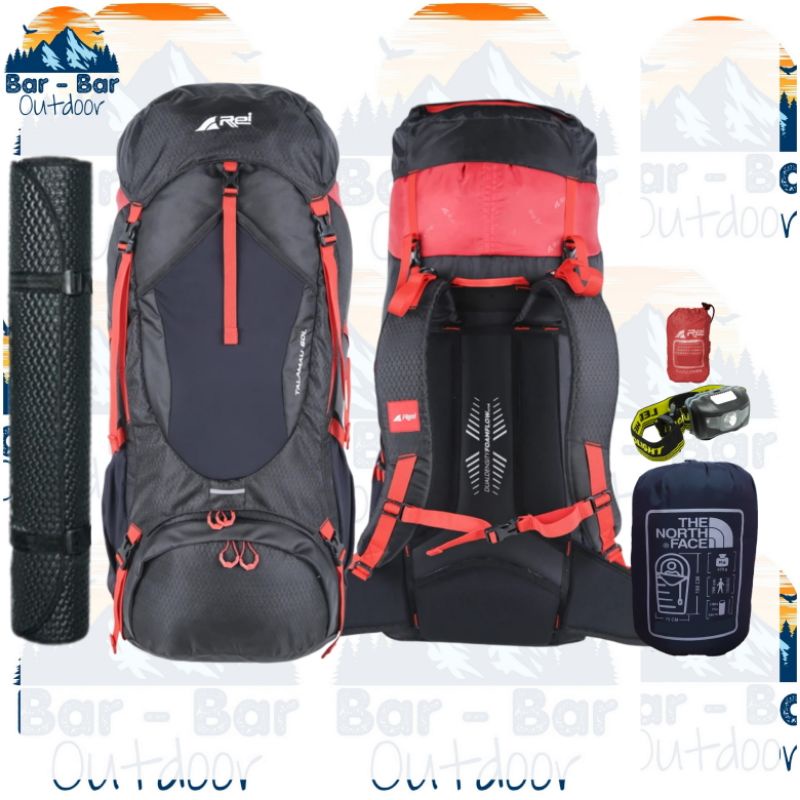 Paket Perlengkapan Outdoor Tas Gunung Carrier Arei Rei Talamau 60L