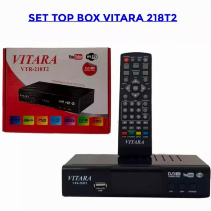 Premium Set Top Box Smart STB  DVB-T2 VITARA VTR-218T2 TV Digital Youtube Ready