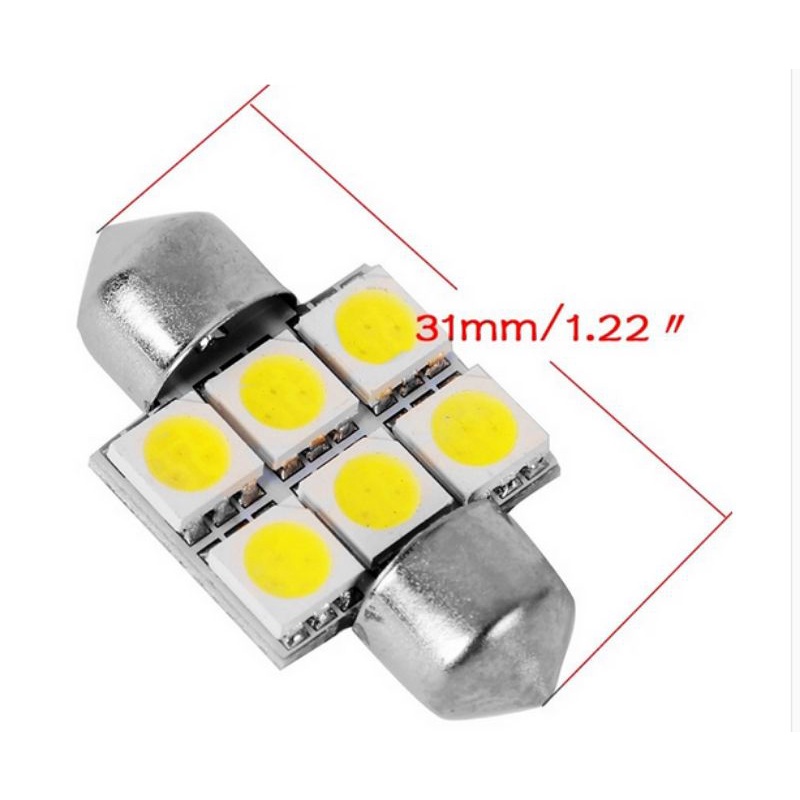 Led Plafon Mobil Feston 31 Mm 6 Smd 12 V Festoon 6 Titik Lampu Interior Plapon Mobil Kabin Cabin