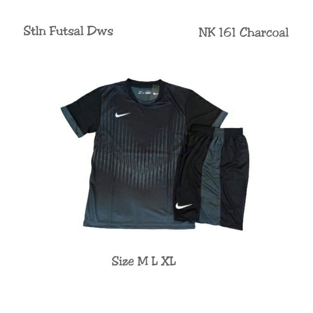 jersey futsal pria kaos sepak bola baju dan celana setelan wanita dewasa t-shirt outfit seragam jarsey kostum olahraga pakaian apparel print sport jersy soccer casual jersi suit NK161 charcoal