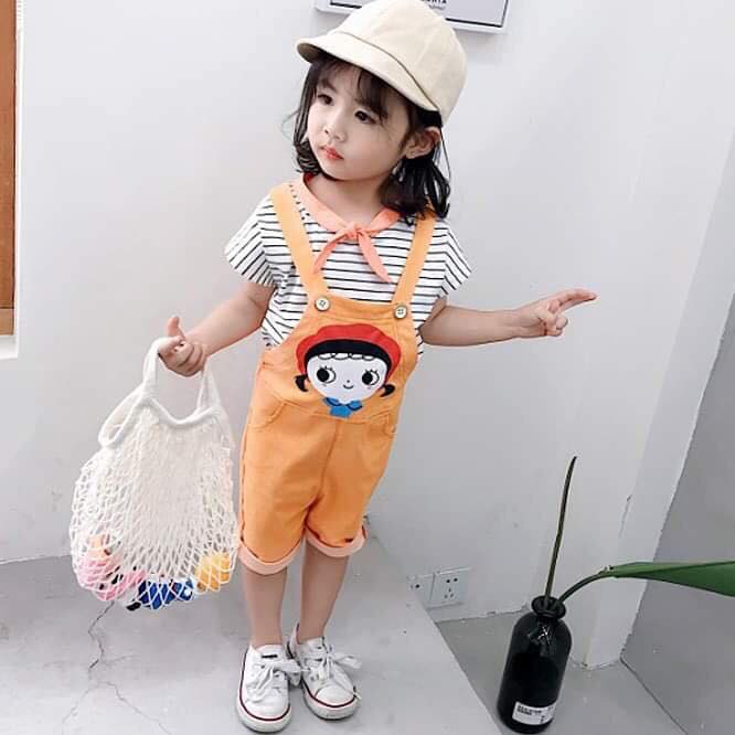 Setelan Overall Anak Cewek Cuty Miiko Set 2in1 (baju, overall celana)