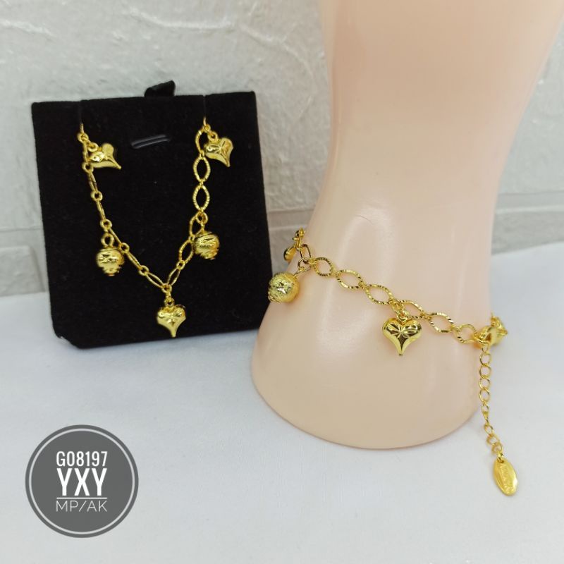 Gelang Yaxiya Rantai Love Warna 24k G08197