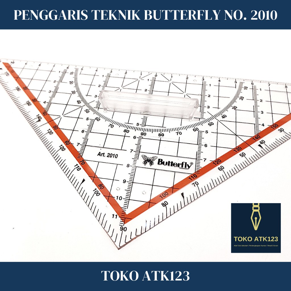 Penggaris Teknik / Penggaris Segitiga Merk Butterfly No. 2010