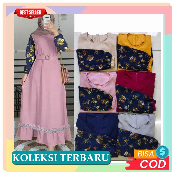 Gamis Remaja Dewasa Bahan Katun Daily Syari Panjang Wanita E3G6 Jumbo Putih Modern Branded Model Sek