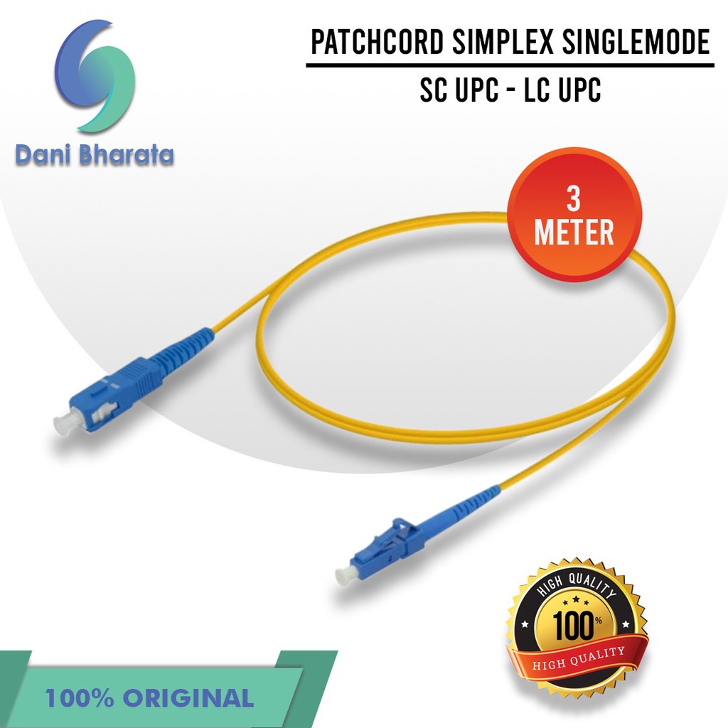 Kabel Patch Cord Patchcord SC-UPC to LC Simplex SM 3 Meter