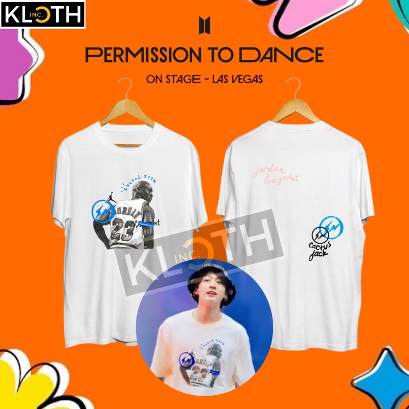 [PTD] Kaos BTS Jung Kook Jordan Permission To Dance LAS VEGAS Sound Check Cotton 24s Premium Bisa Upgrade Lengan Panjang