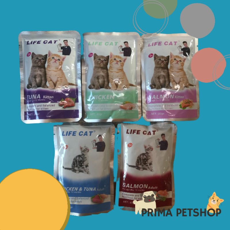 LIFE CAT LIFECAT POUCH WET FOOD CAT KITTEN &amp; ADULT / MAKANAN KUCING BASAH ANAK DAN KUCING BESAR