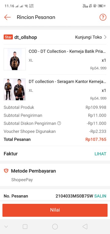 Dt Collection - Seragam Kantor Kemeja Batik Kerja Pria Motif Santika Cendrawasih