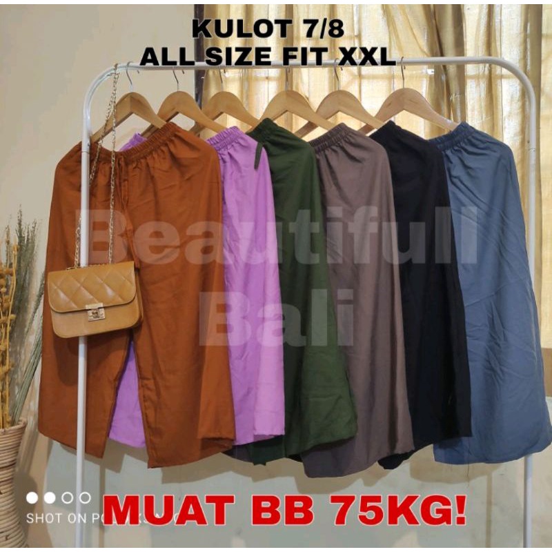 CELANA KULOT POLOS 7/8 BALI KULOT JUMBO WANITA