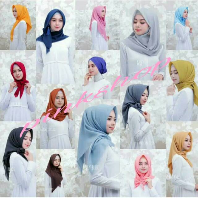 PROMO JUMBO BELLA SQUARE HIJAB SEGIEMPAT KATUN RAWIS 