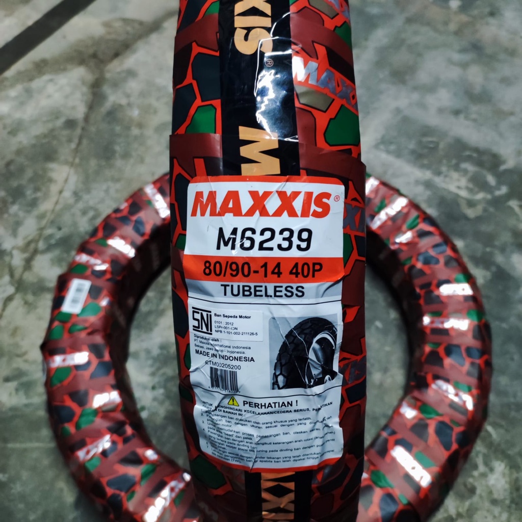 Ban motor matic Maxxis M6239 80 90 14 mio beat vario tubeless DUAL PURPOSE