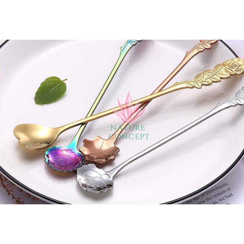 Sendok Unik Gagang Rose untuk Anak Teh Kopi Gift Dessert Kue
