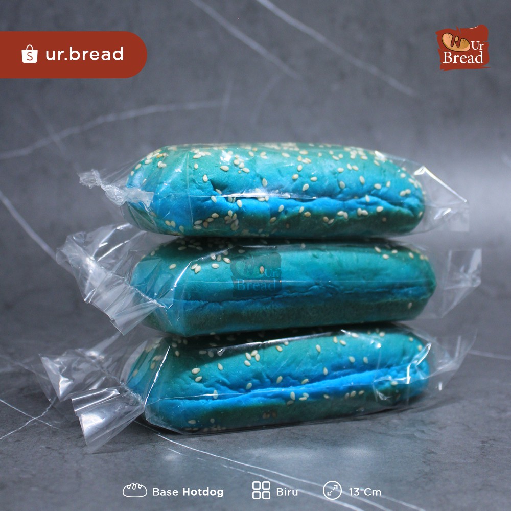 Roti Hotdog Biru 13cm | Base Hotdog (Long Burger) 13cm Blue