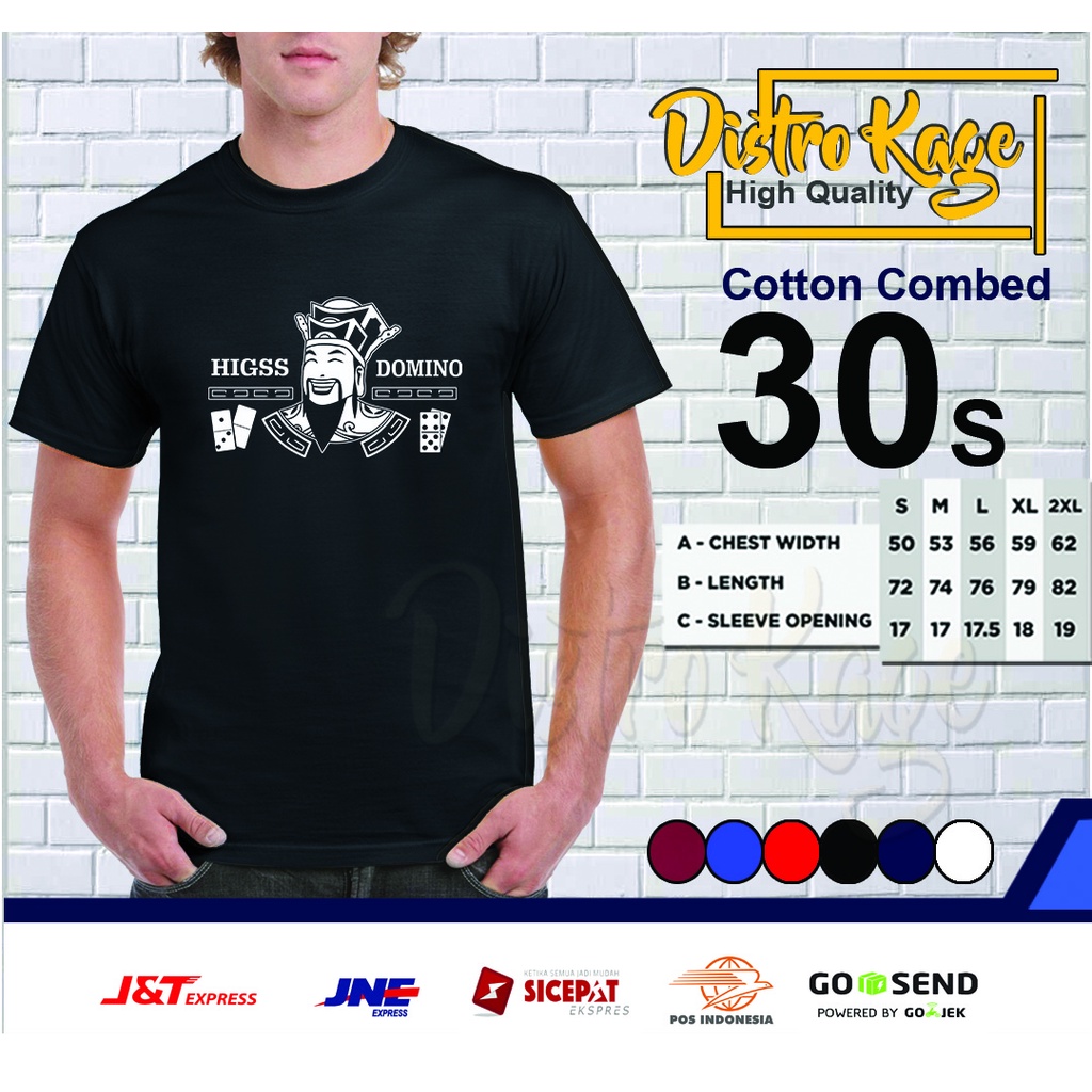 Baju Kaos Pria Higs Domino Kake Desain Simple Gambar Menarik Cotton Combed 30s Distro Kage
