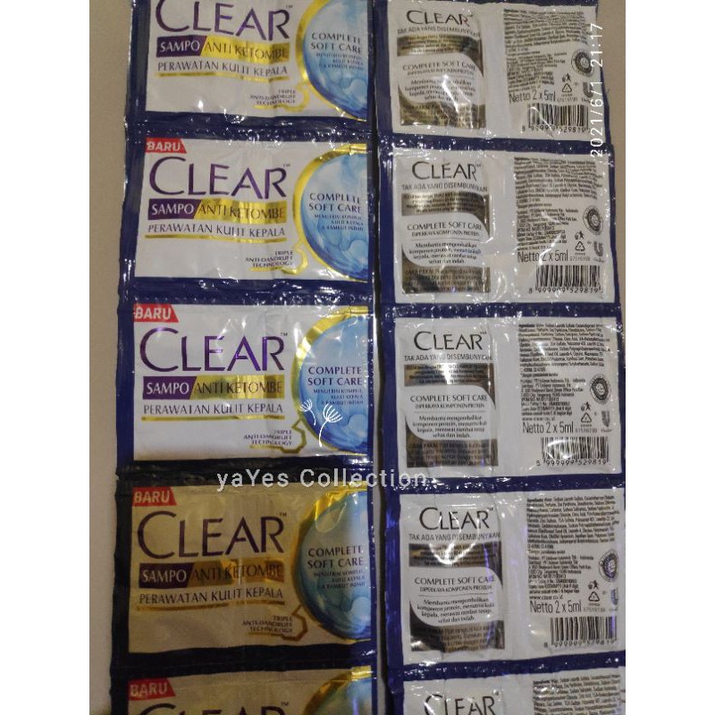 clear sampo Renceng 12 pcs Sachet anti ketombe Rencengan shampo Dandruf dendraf rambut Rontok hair