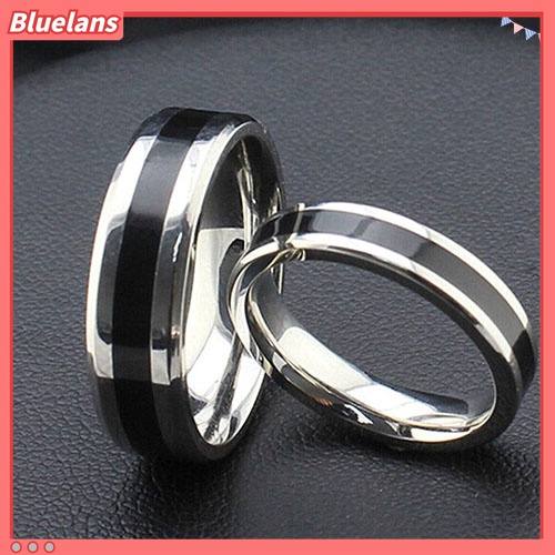 Cincin Bahan Titanium Stainless Steel Warna Hitam Untuk Pria Dan Wanita