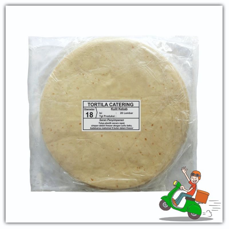 

Kulit kebab TC tortila catering diameter 18 cm isi 20