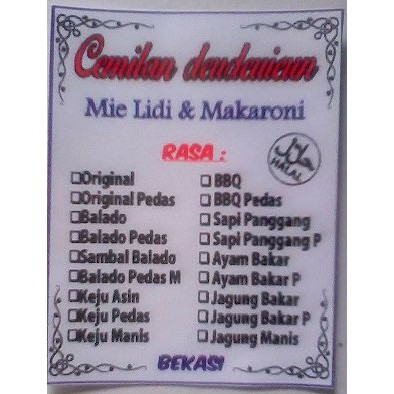 

Ready Stok Mie Lidi Premium terakhir
