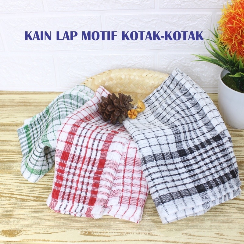 kain lap motif kotak kotak