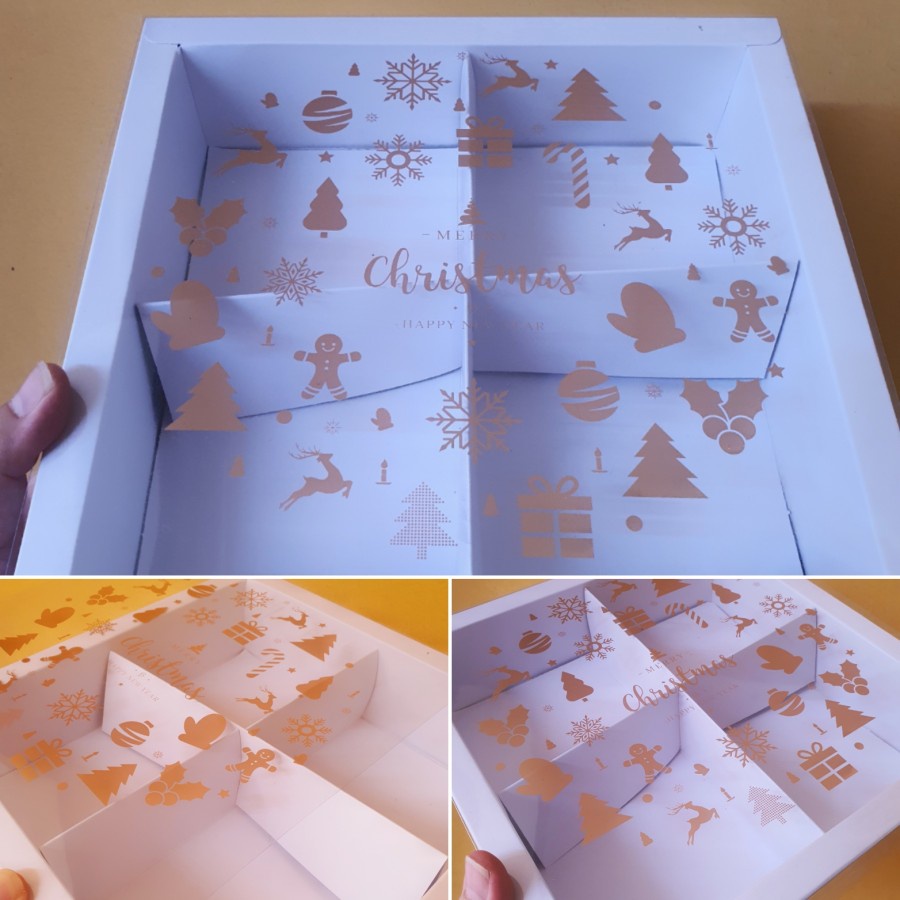 

5 Pcs Kardus Kotak Eggtart Mika Natal Dus Mini Pao Putih Dus Fruitpie Sekat 4 Packaging Hampers Christmas