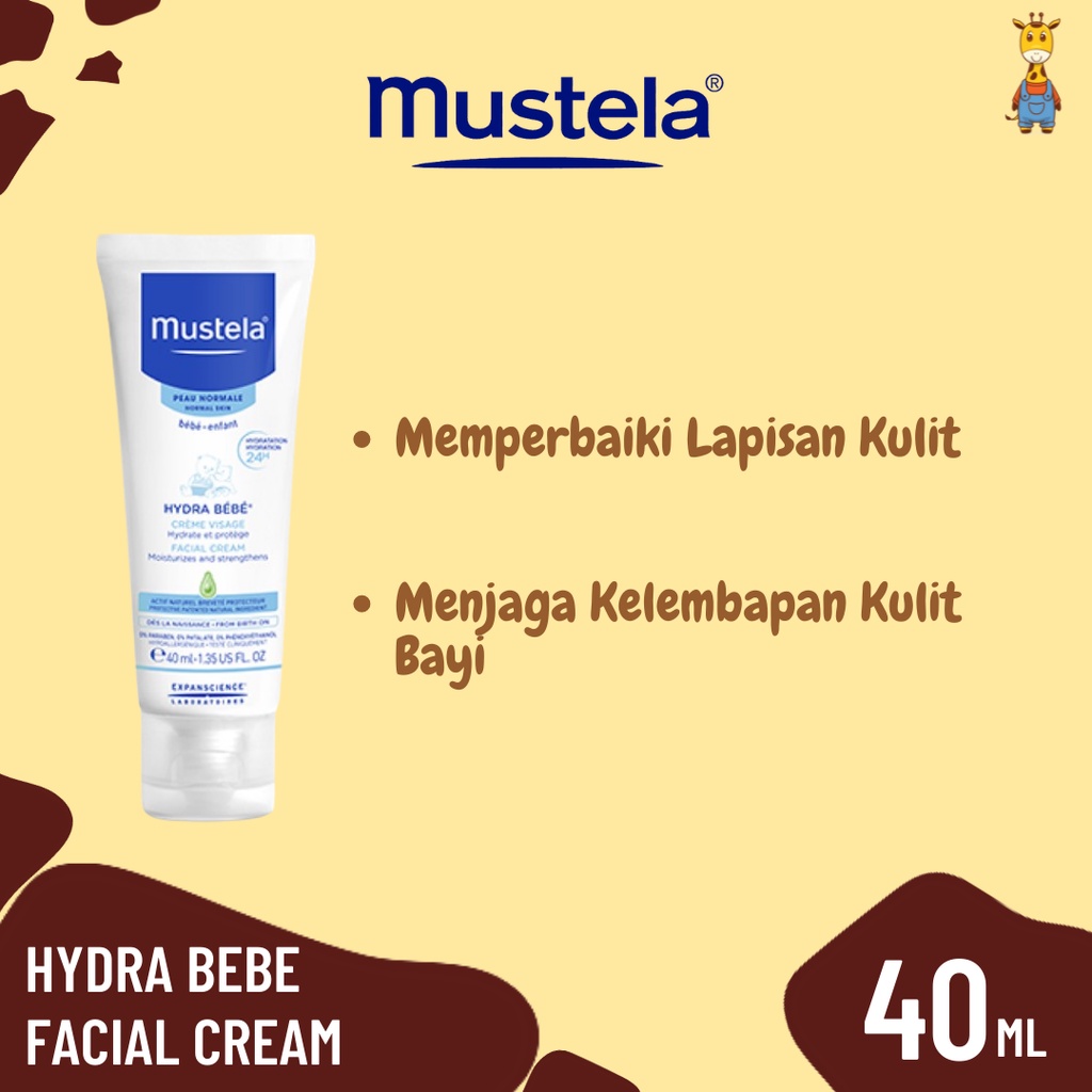 Mustela Hydra Bebe Facial Cream 40ml - Krim Wajah Bayi