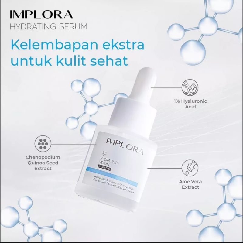 IMPLORA ACNE SERUM / LUMINOUS BRIGHTENING SERUM / MIDNIGHT SERUM / PEELING SERUM / SALMON DNA20ML BPOM