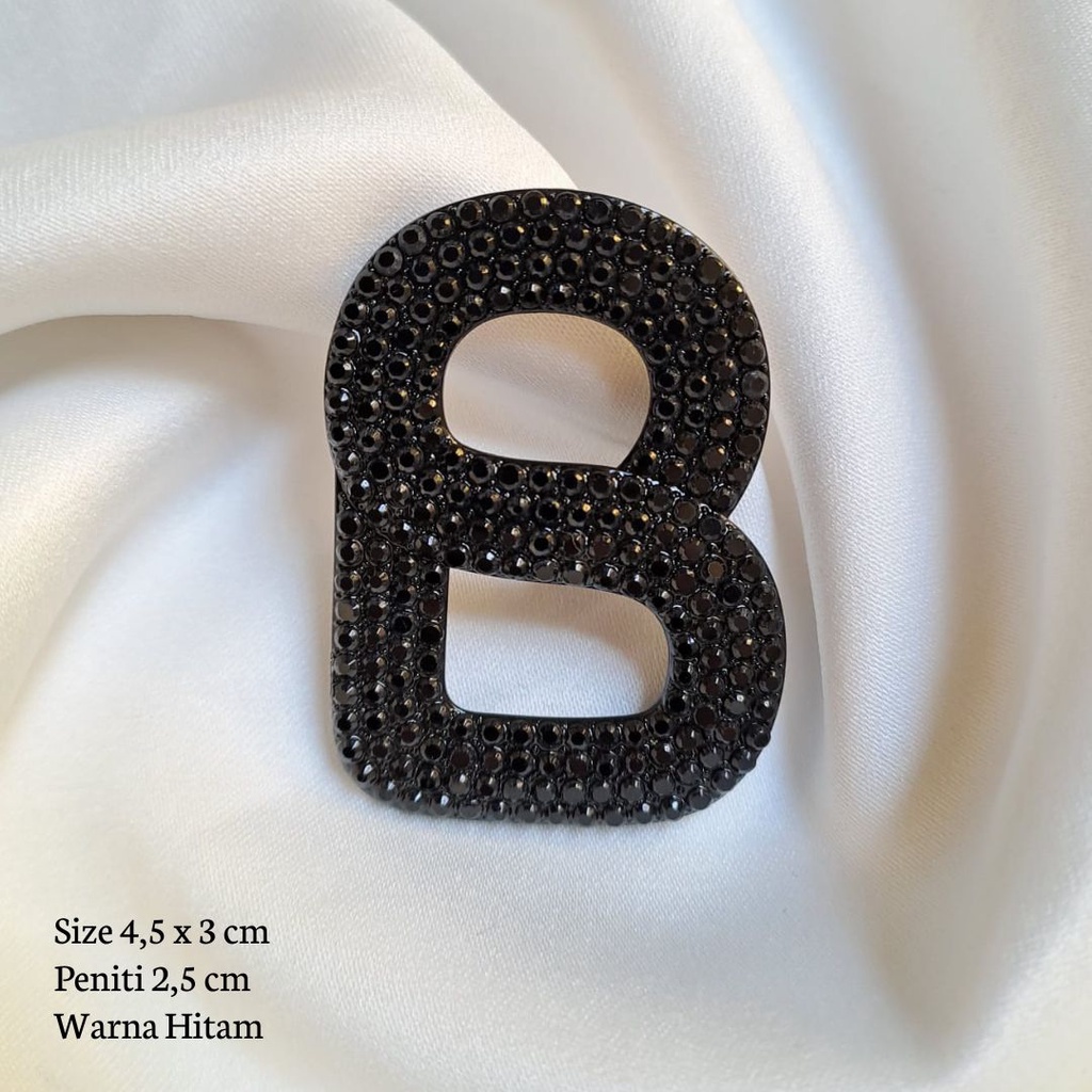 Bros Buttonscraves / Bros Ala Buttonscarves  / Bros Button / Buttonscarves Brooch / Orderinkuy Bros-B Gleaming Black