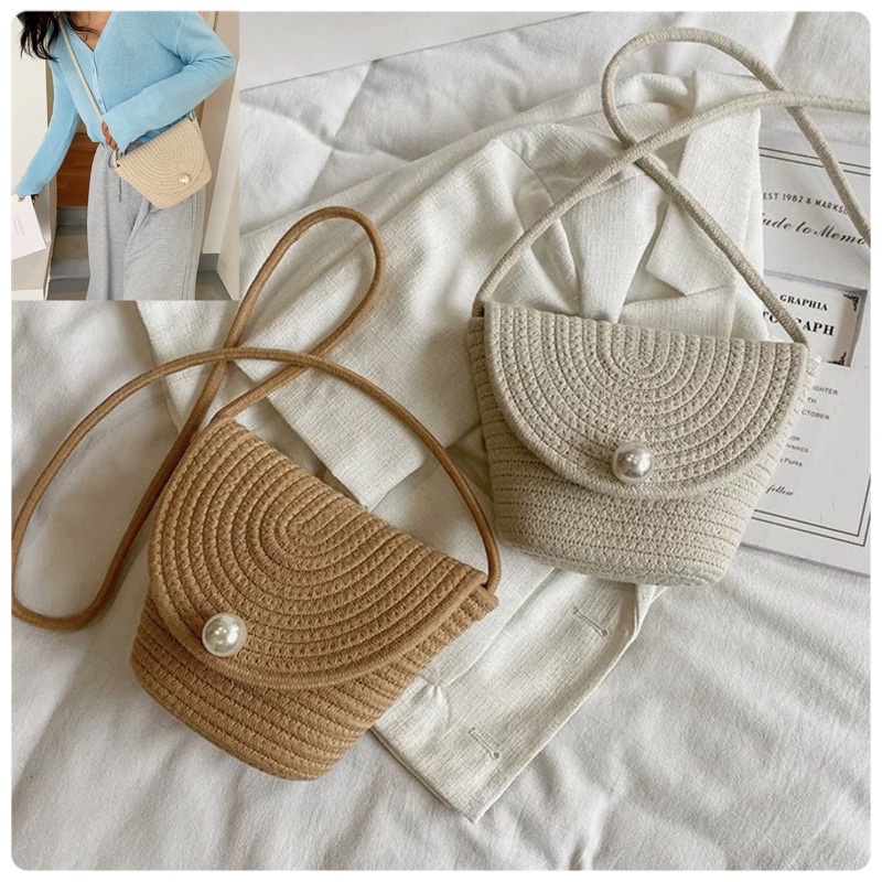 Tas Wanita Tas Selempang Wanita Fashion Tas Rajut 6188 (A6T6) Tas Travel Tas Lipat Tas Jinjing Wanit