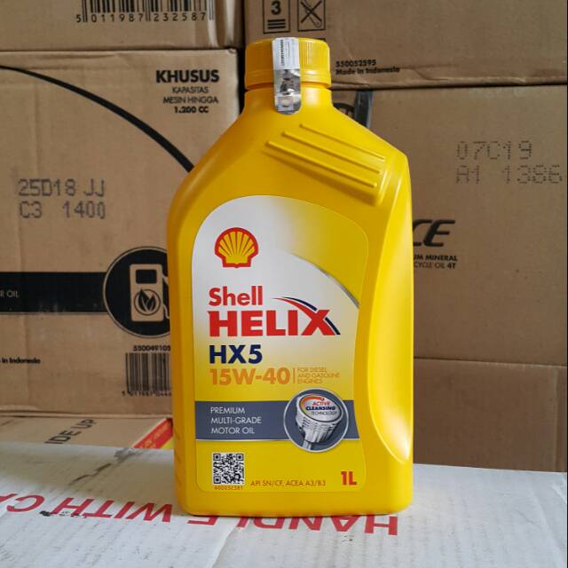 OLI MESIN MOBIL BENSIN SHELL HELIX HX5 15W-40 1 LITER