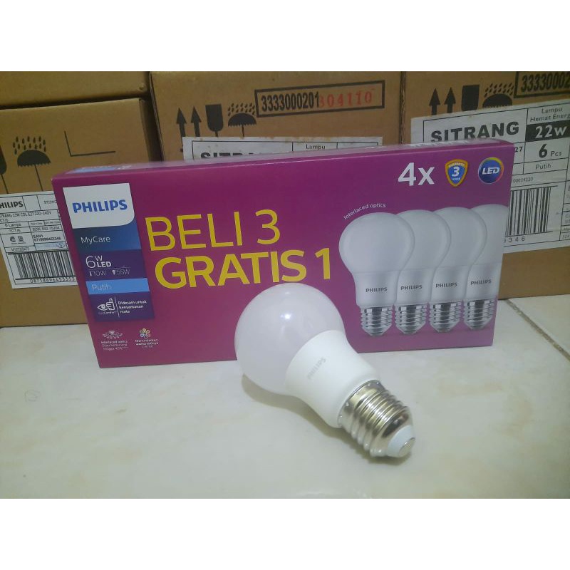 Jual Lampu Led Philips 6W / 6 W HARGA SATUAN TANPA DUS | Shopee Indonesia