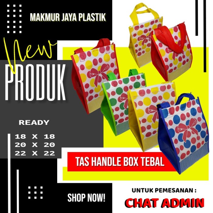 

✨ BISA COD ✨ TAS KAIN GOODIE BAG HAJATAN DUS BOX NASI BERKAT 18 X 18 ISI 12 PC
