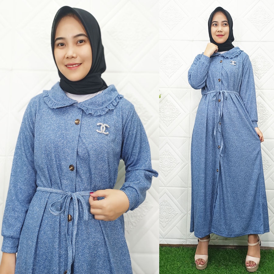 ANGELIA BIRU DRESS GAMIS GL FASHION