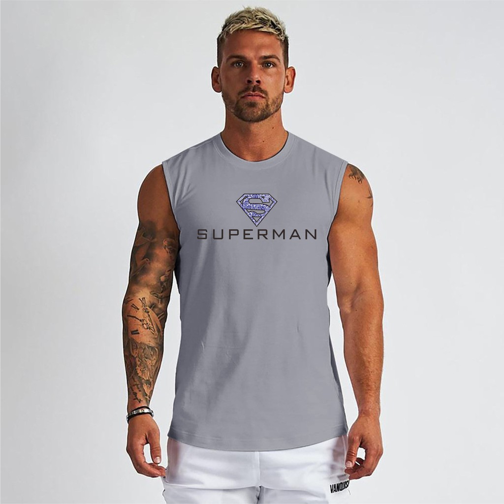 BS/COD//KAOS SINGLET SUPERMAN PRIA//TERLARIS