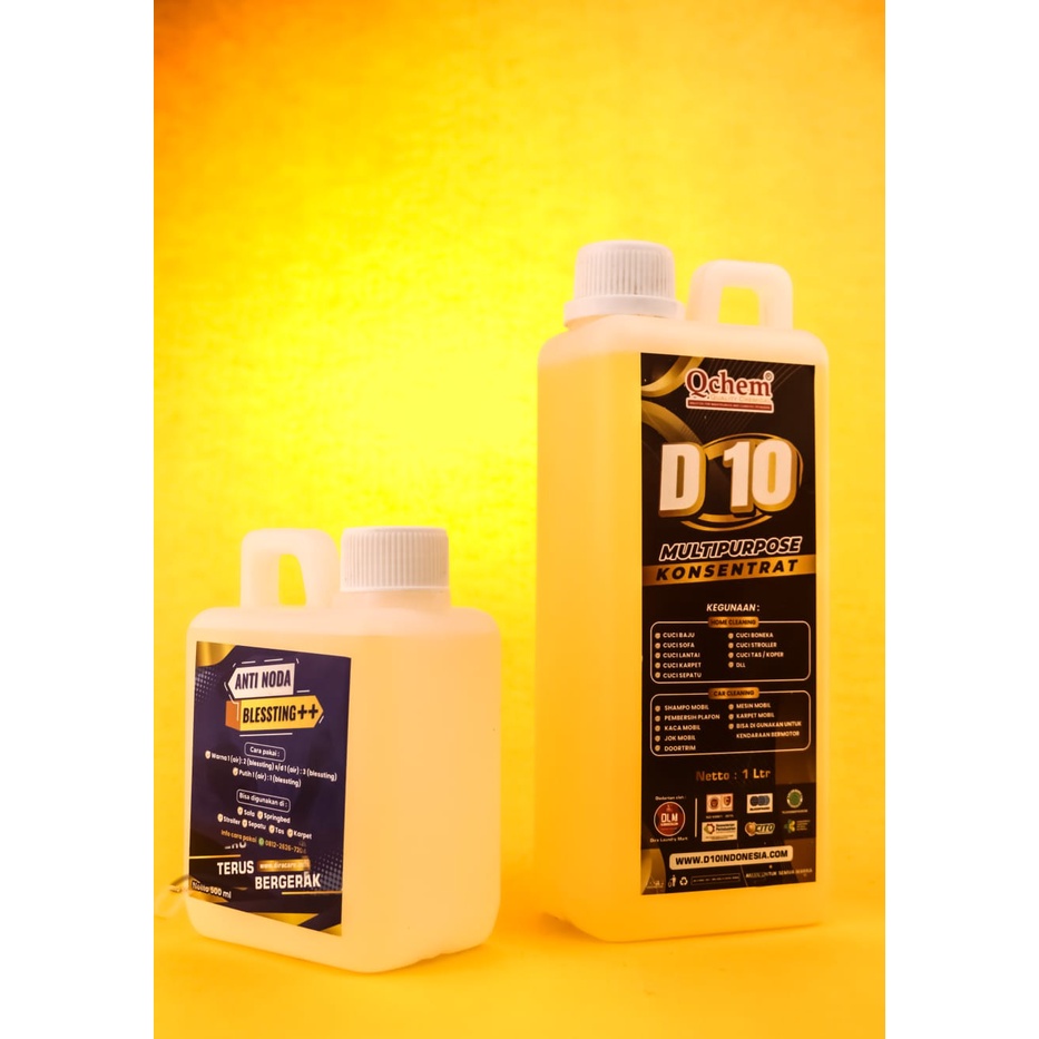 Sabun Cuci Sepatu Konsentrat Rendah Busa..PROMO  SABUN D10 1LTR FREE ANTI NODA ++ 500ML