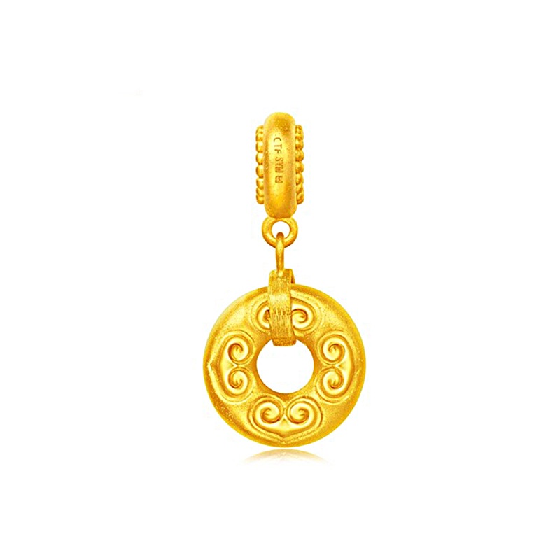 [Ready Stock]Fashion Gold Plated Safe Ring Pendant Necklace