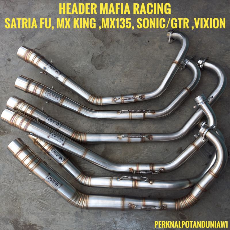 PROMO,Header mafia racing original .satria fu ,mx king ,sonic/supra gtr,vixion,mx135 new old
