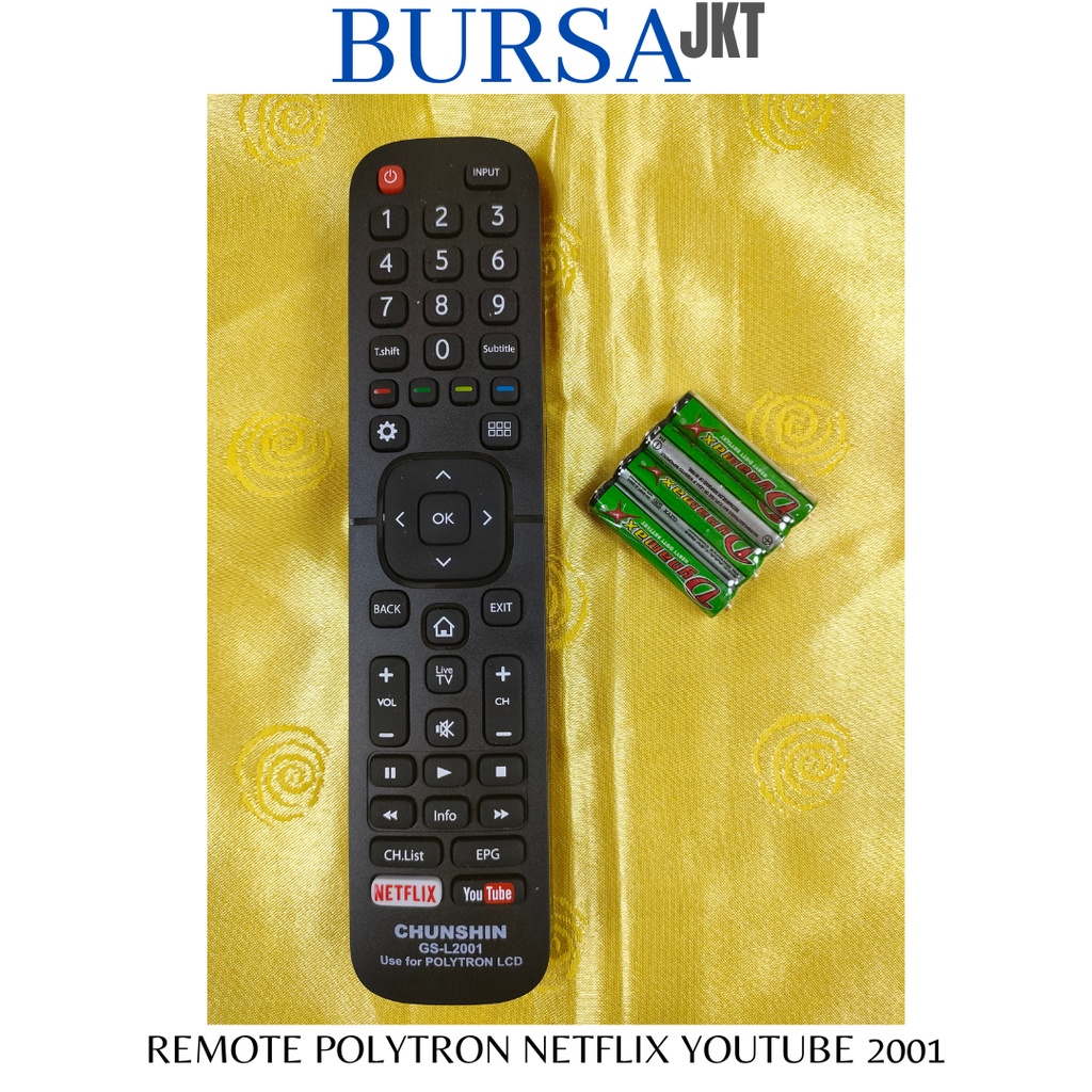 REMOTE POLYTRON LED LCD MULTIFUNGSI SMART TV YOUTUBE NETFLIX CHUNGSIN 2001 +