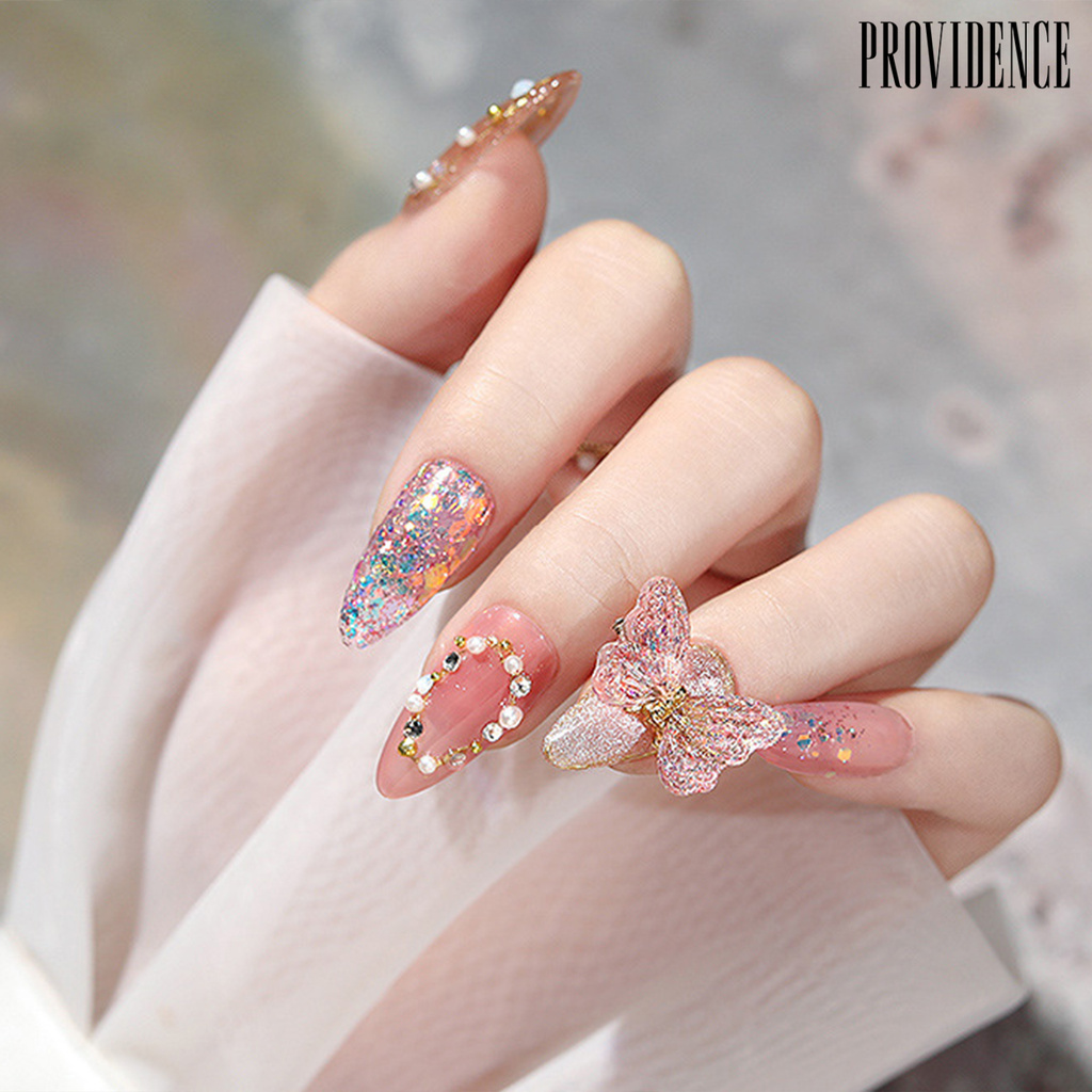Providence 5pcs / Kantong Glitter Kupu-Kupu 3d Bahan Resin Untuk Dekorasi Nail Art