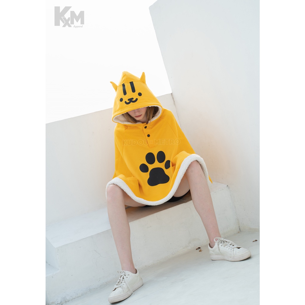 HOODIE NEKO OYEN KUCING OREN JUBAH NEKO ORANGE COSPLAY KAWAII