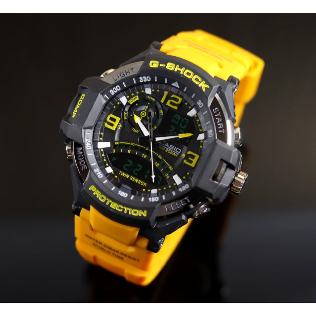 Jam Tangan G-shock Casio ga 1000 Pesawat Jam tangan Pria Jam Tangan Wanita Tali Merah Tali kuning